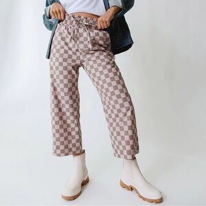 Albion Audrey wide leg checkered pant